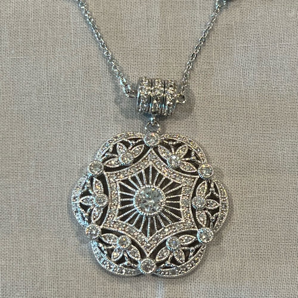 Esposito Diamonique smart snap Sterling necklace - Picture 2 of 15